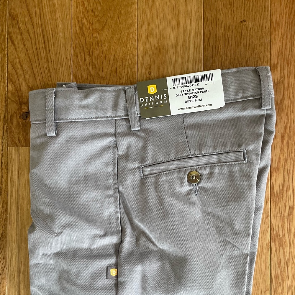 Boys Gray Dennis uniform pants, 12 slim